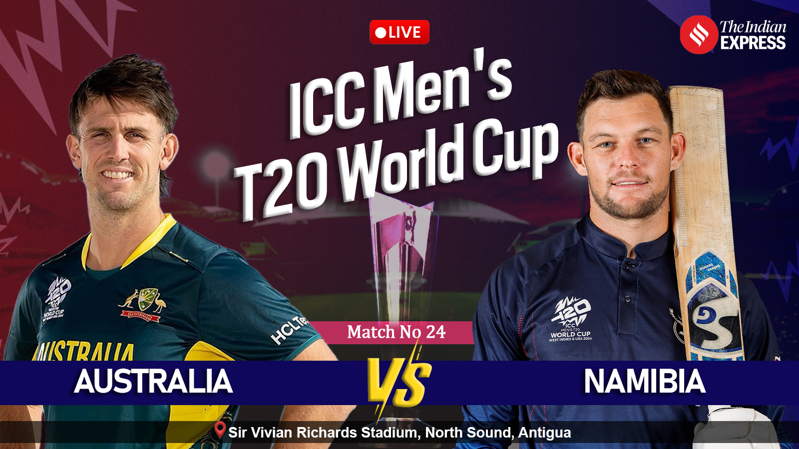 Live Score: Australia vs Namibia T20 World Cup 2024 – Namibia’s innings ends at 72, Gerhard Erasmus shines | Cricket News