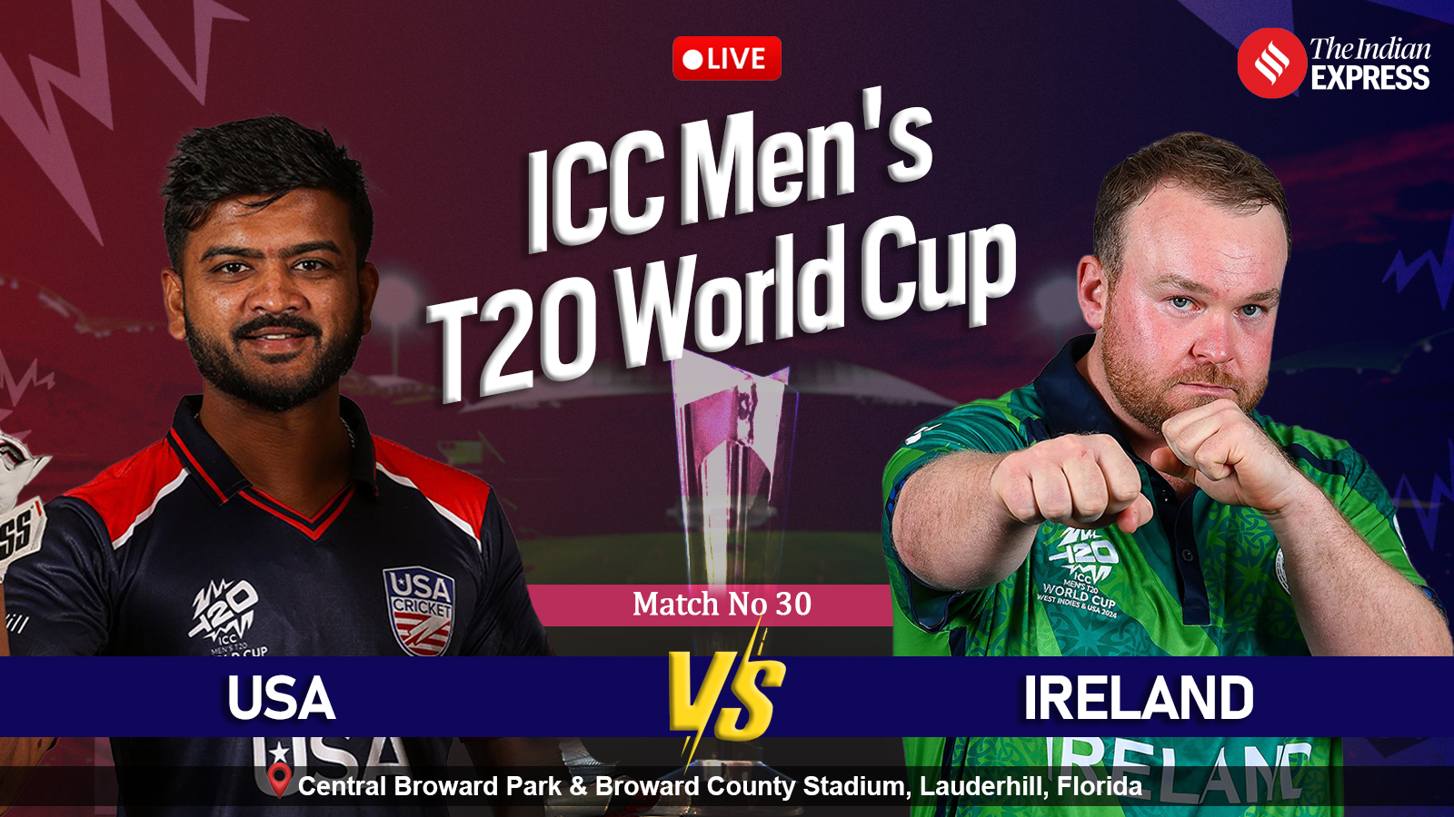 United States vs Ireland Live Score, T20 World Cup 2024: Playing XI and toss coming up from Florida