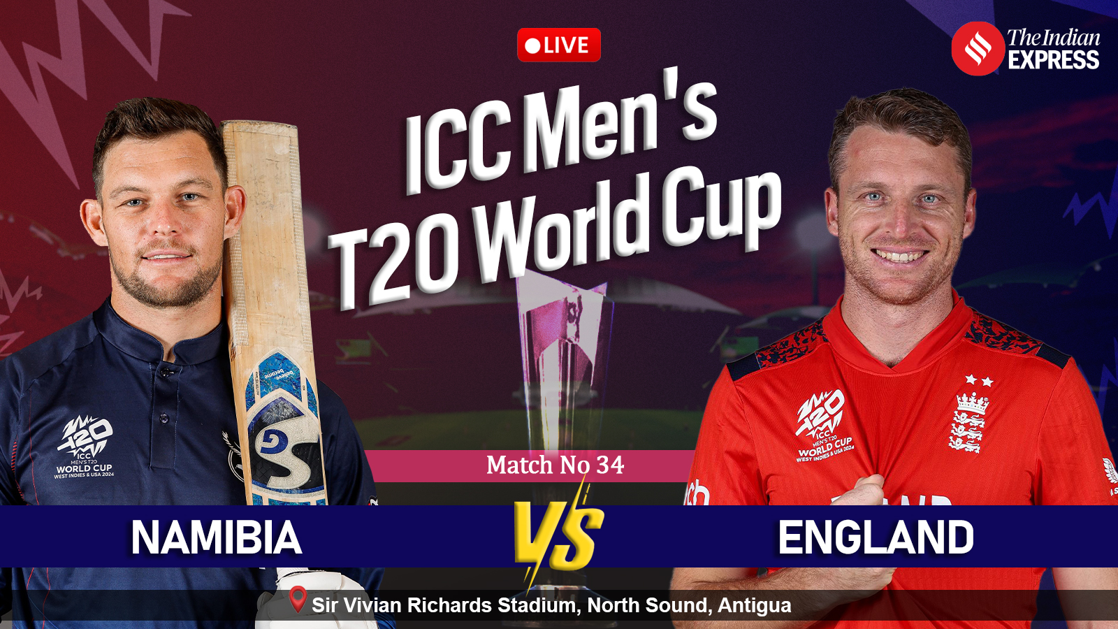 Live Score: Namibia vs England T20 World Cup 2024 Match halted due to rain in Antigua | Cricket Update