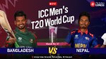 BAN vs NEP Live Score, T20 World Cup Match Today: Get Bangladesh vs Nepal Live Updates at Kingstown.