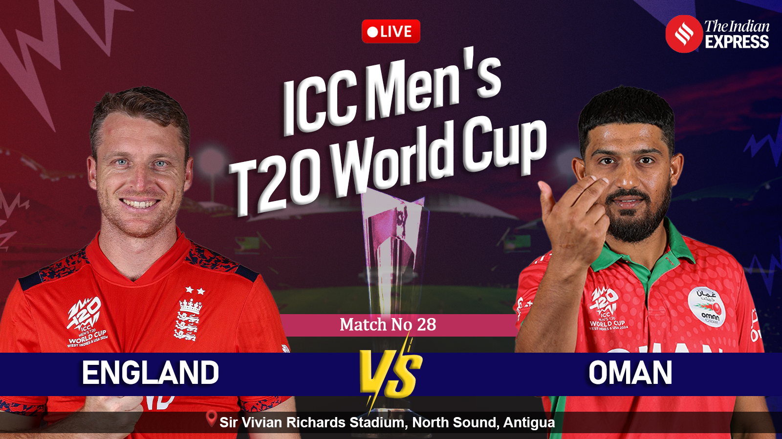 England vs Oman Live Score, T20 World Cup 2024: Jos Buttler opts to bowl first in Antigua as England chase NRR boost