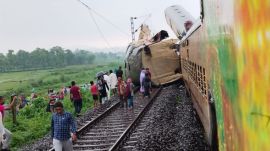The goods train had rammed the Kanchanjunga Express from the rear, derailing three of its coaches.