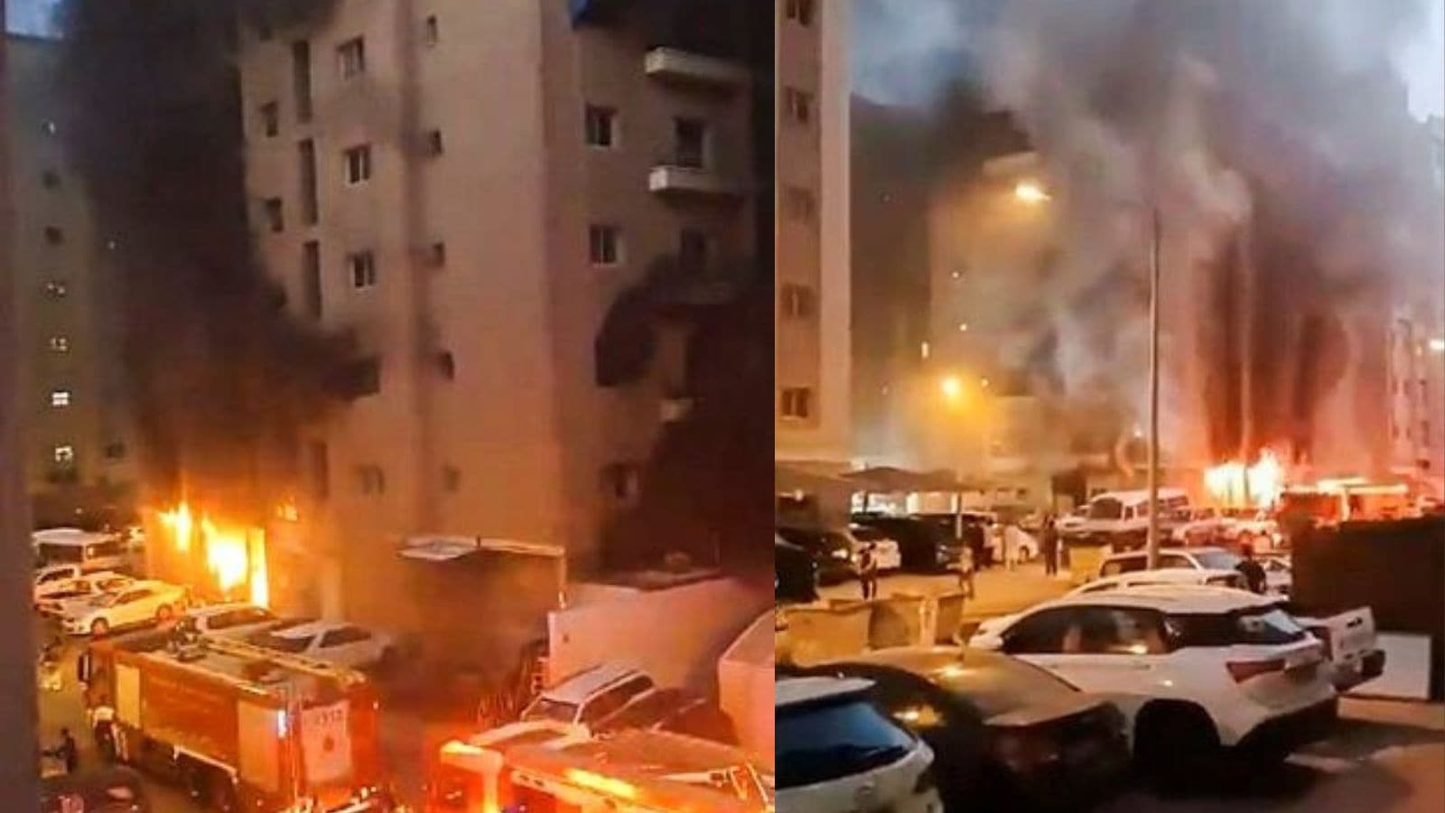 Kuwait fire video, Kuwait fire incident video,