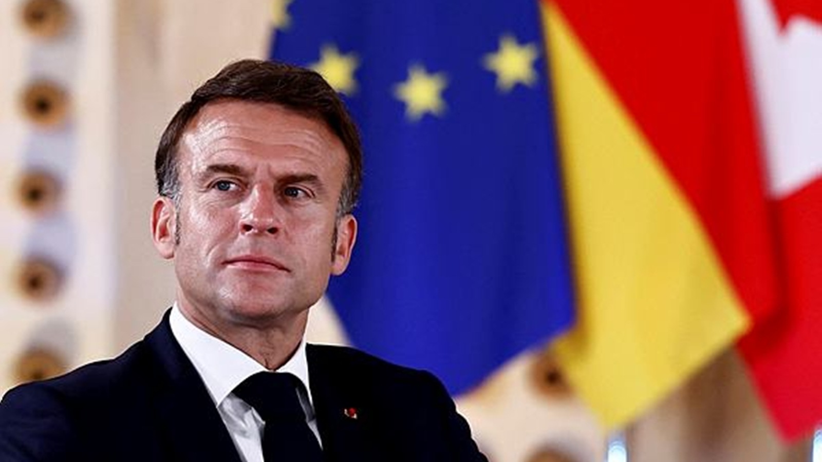 French President Emmanuel Macron attends a session on Africa, climate change and development on the first day of the G7 summit at the Borgo Egnazia resort, in Savelletri, Italy.