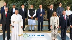 G7, G7 meeting, G7 summit, Narendra Modi, G7 summit, G7 summit updates, G7 Modi, Modi G7 summit, Narendra Modi g7, Modi Meloni, Modi Meloni G7 summit meeting, Modi Rishi Sunak G7 summit, Modi Macron G7 summit, Modi Trudeau G7 summit, G7 summit news, Indian Express