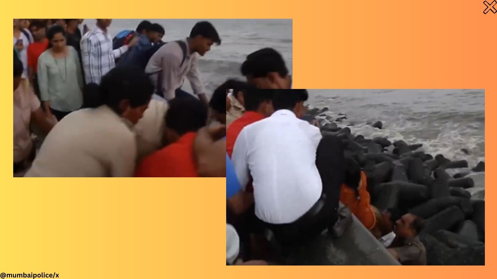 WATCH: Mumbai police constables at Marine Drive risk their lives to ...