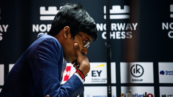 Praggnanandhaa has now beaten the World No.1 (Magnus Carlsen) and World No.2 in the same event in the classical format. (Norway Chess/Stev Bonhage)