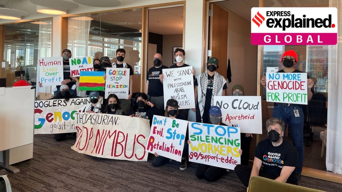 Google workers protesting Project Nimbus