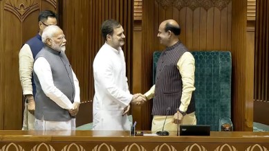 Om Birla became the fifth Lok Sabha speaker to have two consecutive terms in the lower house of the Indian Parliament. (Source: X/@barmerpolitcs)