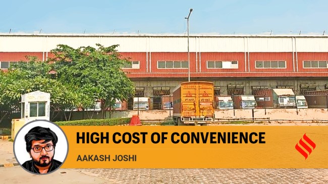 The Amazon warehouse in Manesar near Gurgaon. (Express photo)