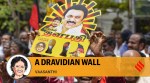 DMK supporters celebrate the party's Lok Sabha elections victory, at party headquarters, Anna Arivalayam, in Chennai, Tuesday (PTI)