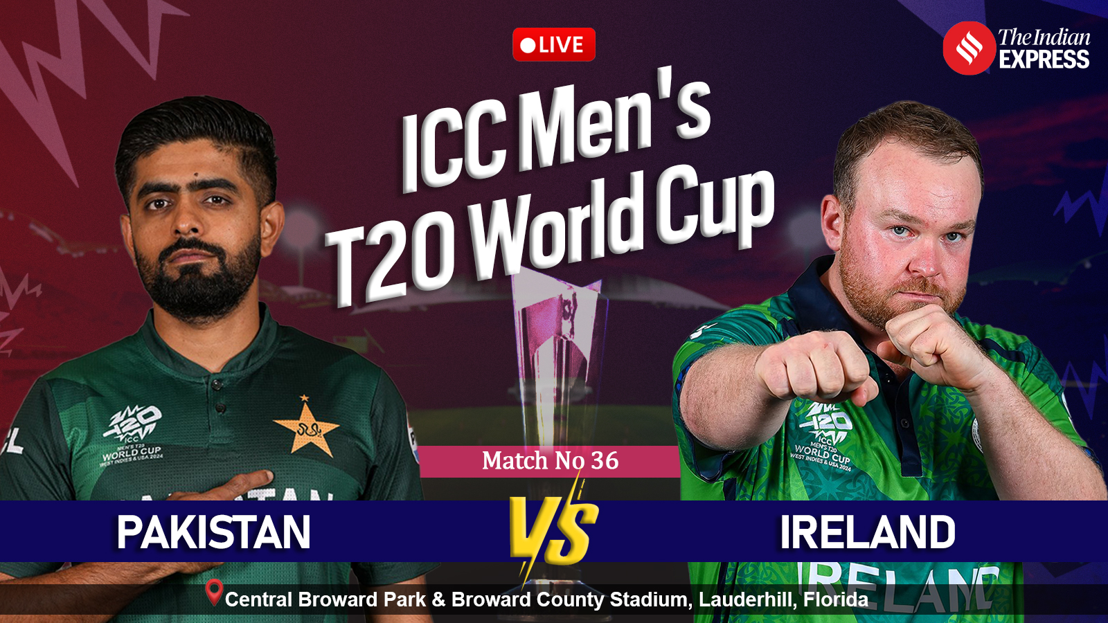 Live Score: Pakistan vs Ireland, T20 World Cup 2024 – PAK 90/6 (107 to win) vs IRE in Florida | Cricket News