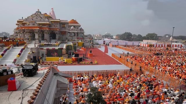 No leakage in Ram temple; rainwater came down from pipes for electric ...