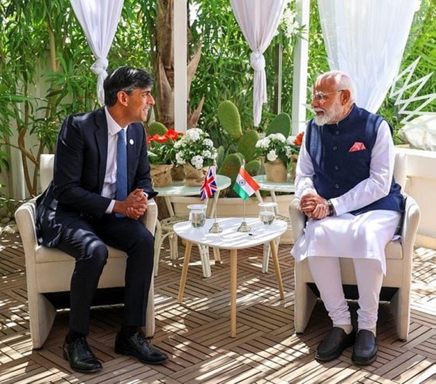 PM Modi also held talks with United Kingdom Prime MInister Rishi Sunak. The two leaders reiterated to deepen ties in sectors like semiconductors, technology, trade and defence. (PTI)
