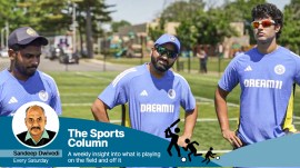 Indian cricket team captain Rohit Sharma during a training session for the T20 World Cup in New York