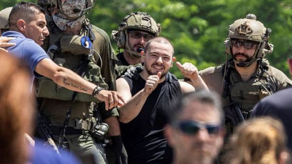 Almog Meir Jan, a released hostage reacts, after the military said that Israeli forces have rescued four hostages alive from the central Gaza Strip on Saturday, in Ramat Gan, Israel June 8, 2024. REUTERS/