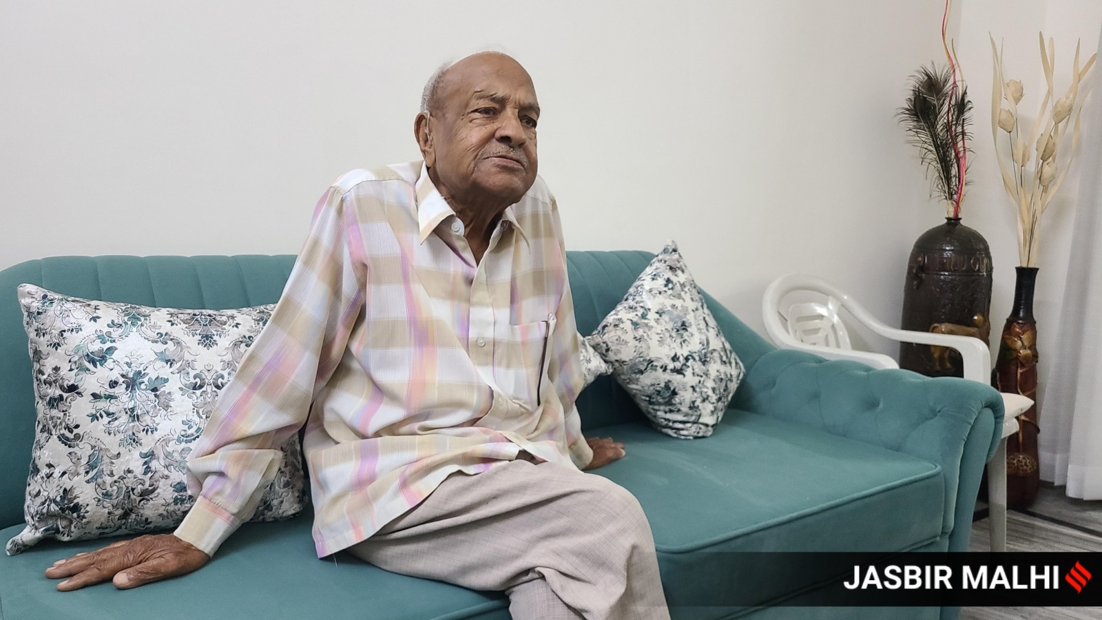 Suresh Jindal, the grandson of moneylender Prabhu Dyal Jindal, at his residence in Kurukshetra. (Express Photo by Jasbir Malhi)