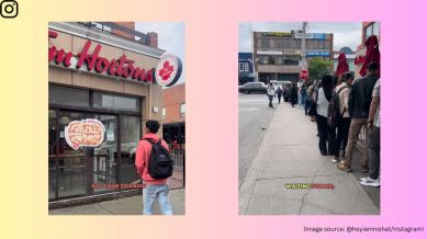 Indian students queue up for jobs at Tim Horton's job in Canada