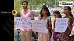 Student protesting against the NTA in relation to NEET at the Student Centre of Panjab University in Chandigarh.