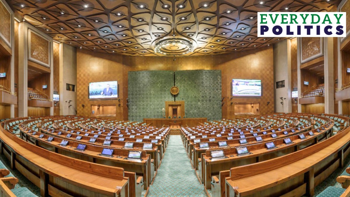 The Parliament Building in New Delhi.