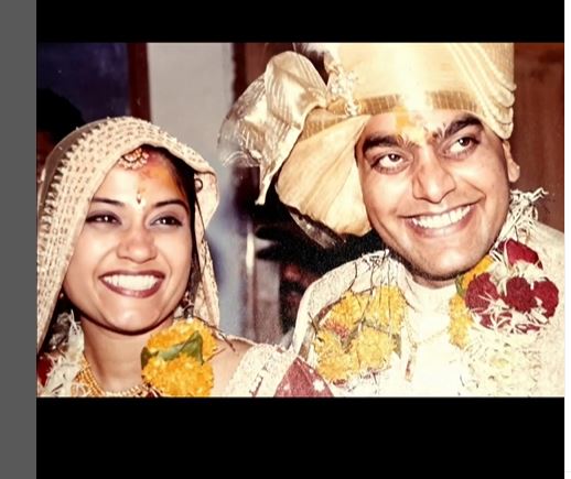 Ashutosh Rana and Renuka Shahane during their wedding.