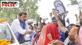 Bhim Army chief Chandrashekhar Aazad campaigning in Uttar Pradesh's Domariyaganj constituency. (Photo: Chandrashekhar Aazad/ X)