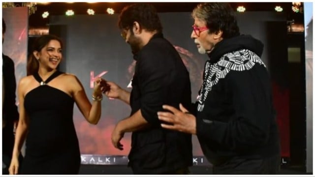 Deepika Padukone, Prabhas and Amitabh Bachchan at Kalki 2898 AD event