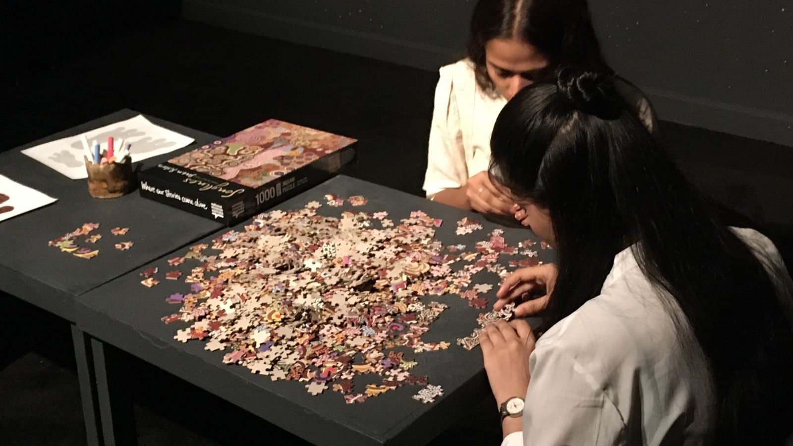 The digital projections and interactive puzzles are the main attractions of the show.