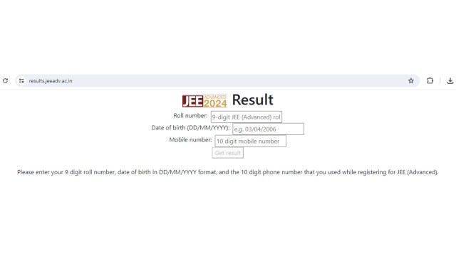JEE Advanced 2024 Result Declared: Candidates will have to use their roll number, date of birth and mobile number to check and download the IIT JEE Advanced result