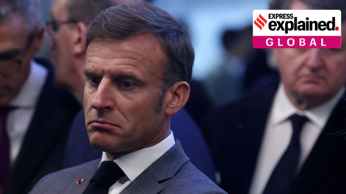 President Emmanuel Macron frowning