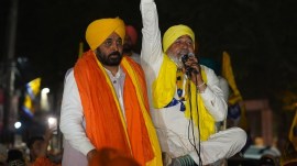 Punjab CM Bhagwant Mann while campaigning for Pappi in Ludhiana.