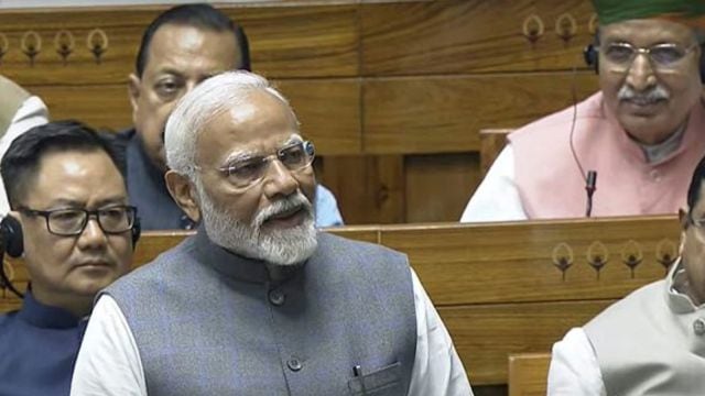 Prime Minister Narendra Modi speaks during election of the Speaker of the 18th Lok Sabha, in New Delhi