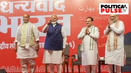 Modi Rajnath Singh Nadda BJP RSS meet
