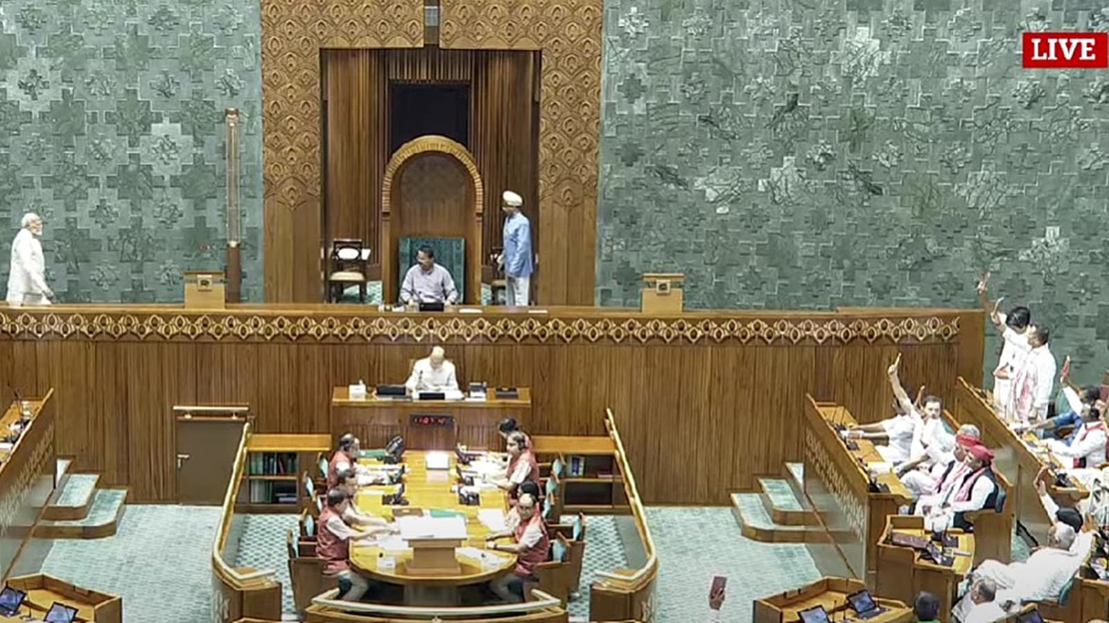 Watch Opposition Holds Up Constitution Book As Pm Modi Takes Oath In