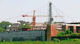 Swaminarayan temple in Morbi, Swaminarayan temple encroachment, morbi bridge collapse site, Morbi Collector, Machchhu river, morbi bridge collaps, Morbi demolition notice, Morbi case, Morbi bridge collapse case, Morbi bridge collapse, latest gujarat news, indian express