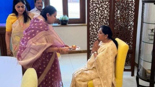 Sunetra Pawar before filing her nomination for the Rajya Sabha elections. (Express photo)