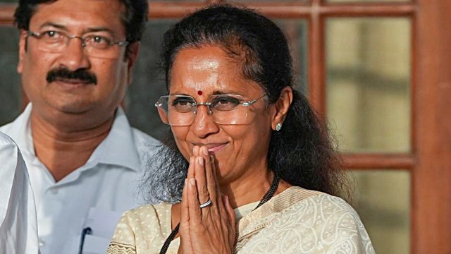 supriya sule, NCP party symbol, pune, indian express