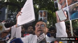 Kolkata Police detain Suvendu Adhikari out side the Raj Bhavan. (Express Photo By Partha Paul)