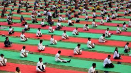 Yoga day India celebrations