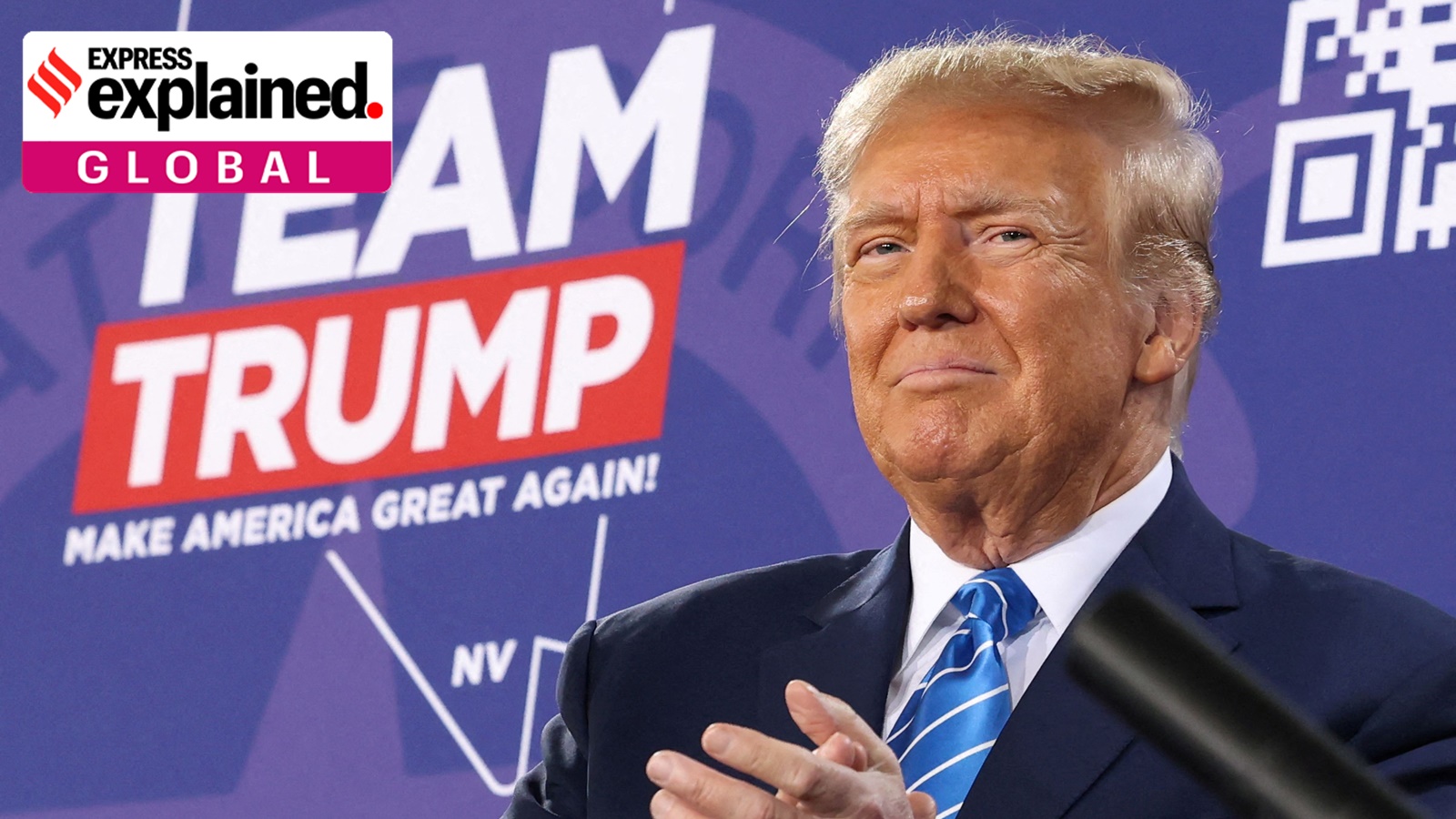 Republican presidential candidate and former U.S. President Donald Trump holds a campaign rally ahead of the Republican caucus in Las Vegas, Nevada, U.S., January 27, 2024.