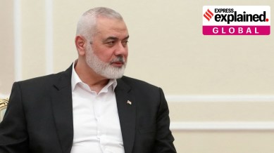 Palestinian group Hamas' top leader Ismail Haniyeh meets with Iranian President Masoud Pezeshkian in Tehran