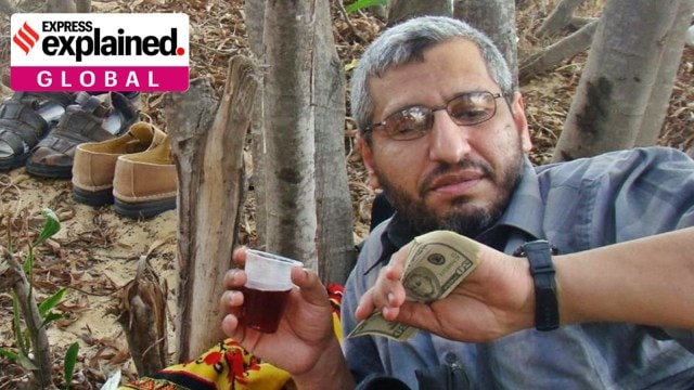 Picture said to show leader of Hamas' military wing, known as Al-Qassam Brigades, Mohammed Deif in a location given as Gaza Strip.