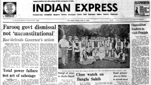 Farooq Abdullah, Forty Years Ago, J&K Security Concern, Jammu and Kashmir, Amritsar, Jalandhar and Chandigarh, Power Cut Failure, UP Education System, editorial, Indian express, opinion news, indian express editorial