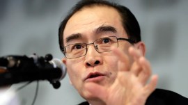 North Korea labels Tae Yongho as 'human scum', accuses him of embezzlement and crimes. (AP Photo)