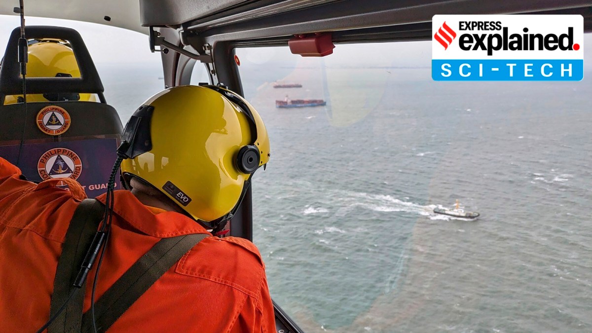 In this photo provided by the Philippine Coast Guard, aerial survey is conducted by Coast Guard Aviation Command as part of the oil spill response operation in in Manila Bay, Philippines Thursday, July 25, 2024.