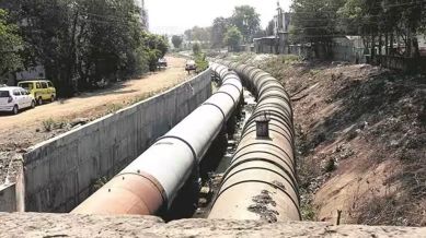 The water supply pipelines, located underground, often pose a challenge in detecting leakages due to the complex network of pipes.