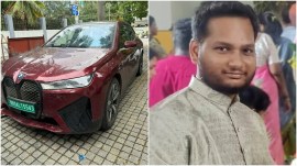 Man hit by speeding BMW, BMW accident, BMW accident death, speeding BMW car rammed two-wheeler, Worli, fatal accident by speeding car, indian express news