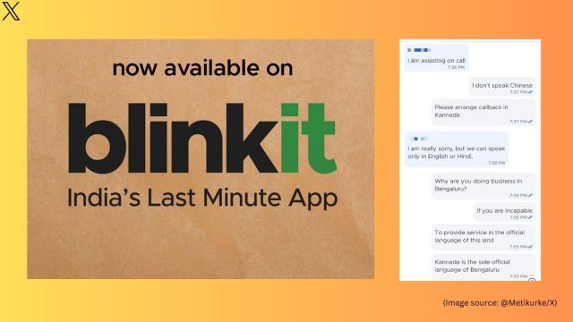 The man shared screenshots of his conversation with Blinkit's customer support (Image source: @Metikurke/X)