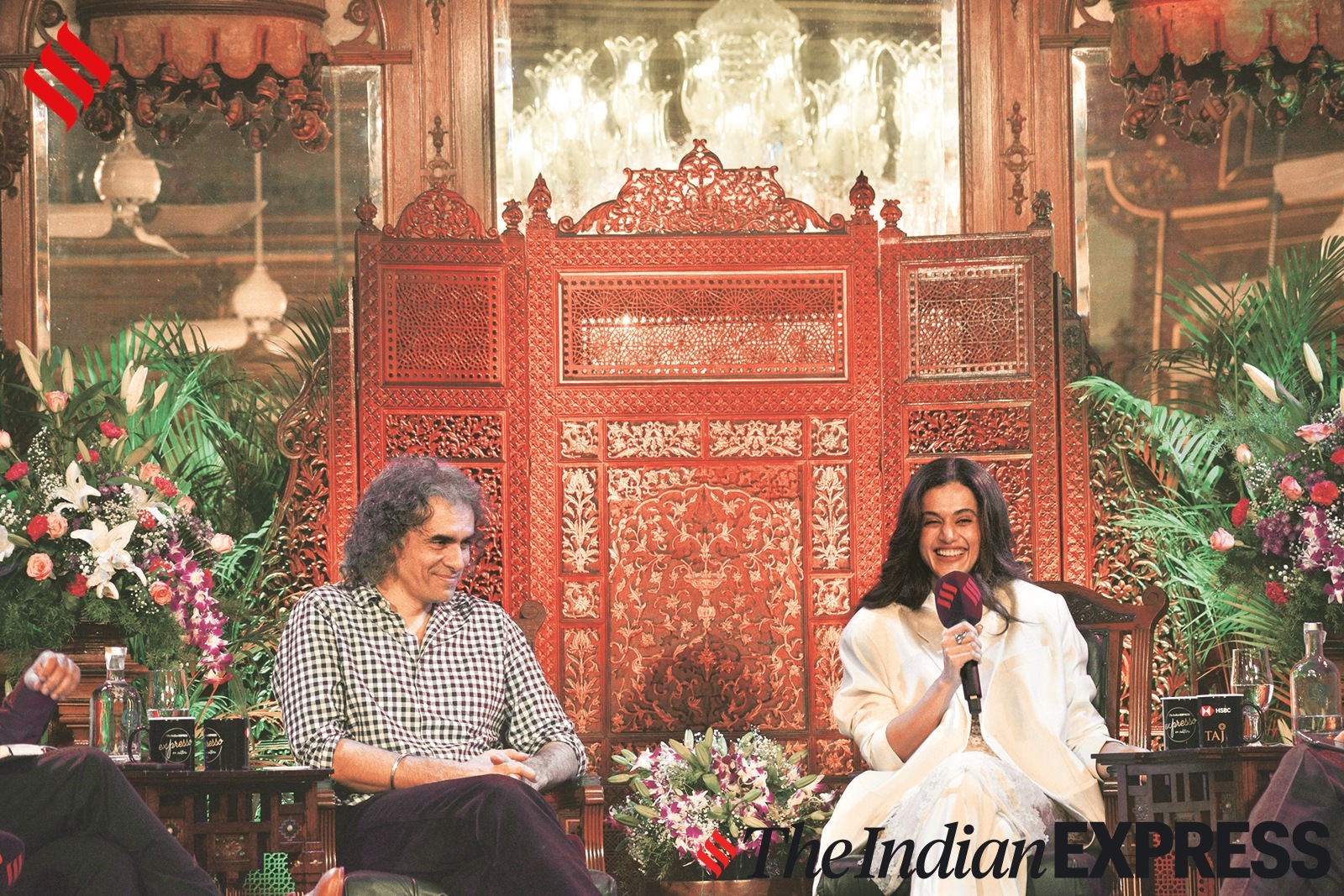 Filmmaker Imtiaz Ali and actor Taapsee Pannu at Taj Falaknuma Palace in Hyderabad for The Indian Express' Expresso.