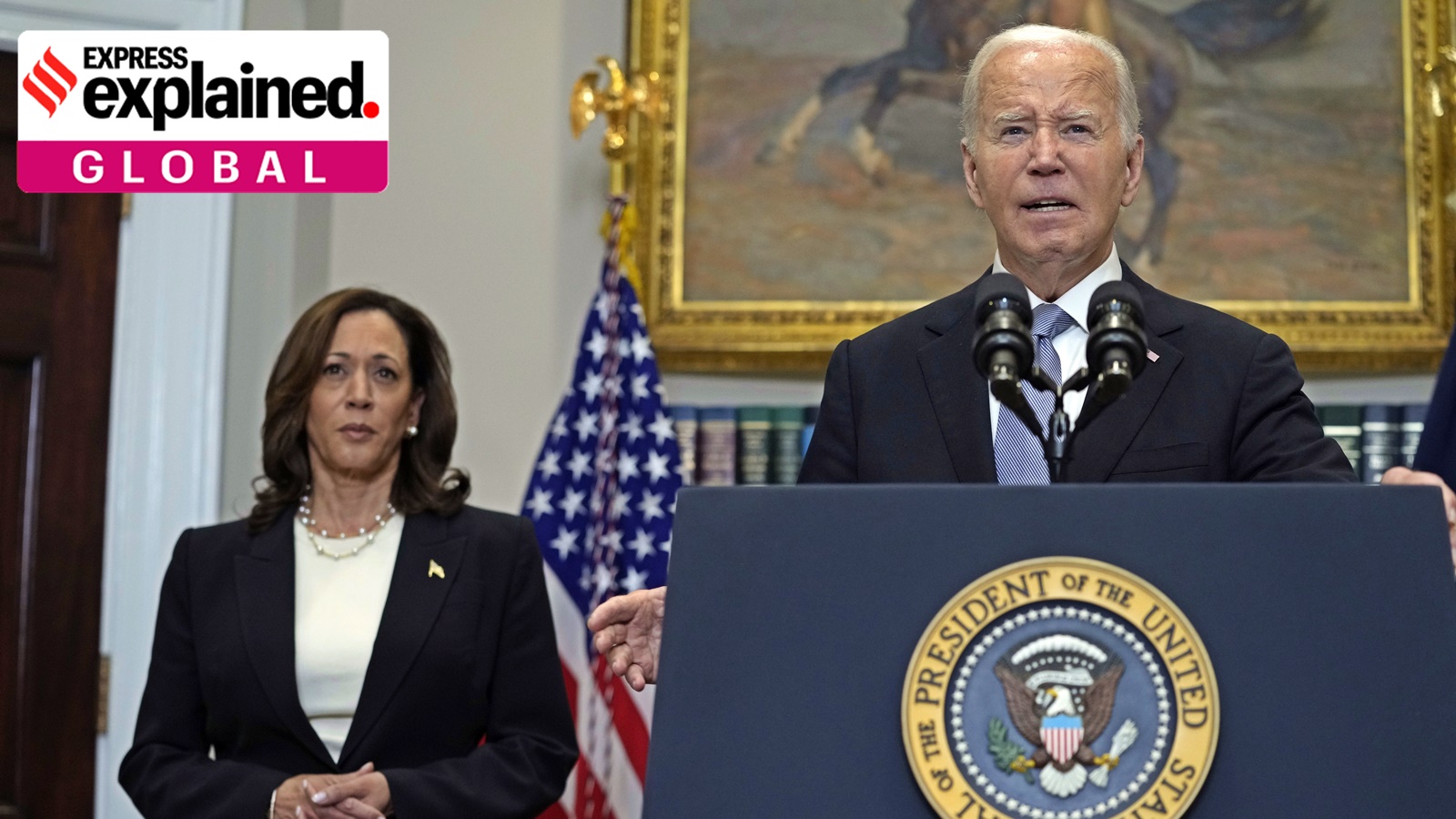 President Joe Biden speaks from the Roosevelt Room of the White House in Washington, July 14, 2024. With Biden ending his reelection bid and endorsing Harris, Democrats now must navigate a shift that is unprecedented this late in an election year.